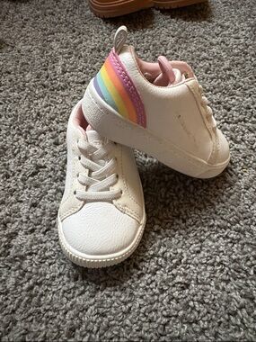 Carter's White Sneakers with Pastel Rainbow Heel